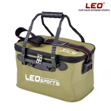 Портативное складное рыболовное ведро из ЭВА на молнии, коробка для рыболовных снастей с ручкой, 3 цвета, 5 размеров, походная рыболовная коробка