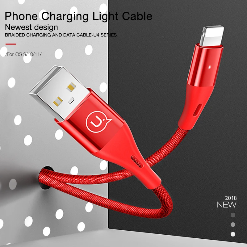 USAMS for iPhone Lighting Charge Cable USB Data Cable Mobile Phone