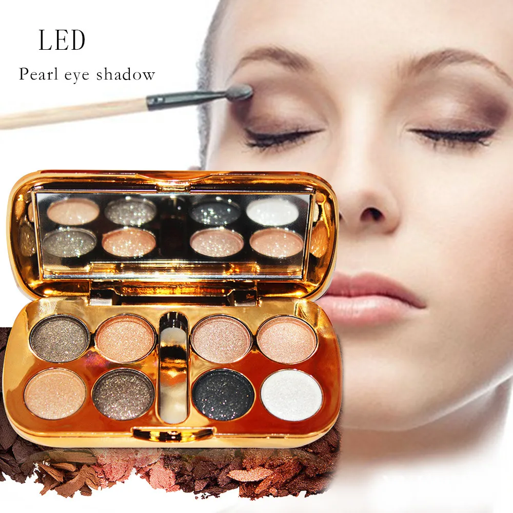 

8 Colors Makeup Eyeshadow Palette Smoky Warm Color Pigments Powder Shadows Pallets Women Fashion Cosmetics #Zer
