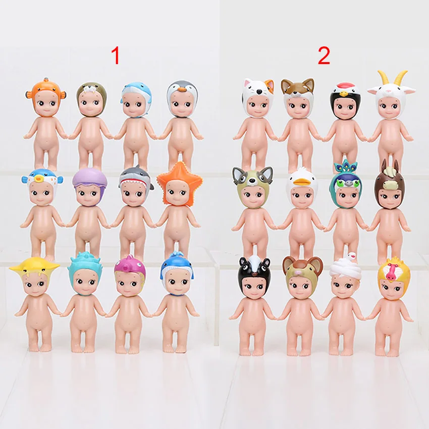 

12pcs/lot 7cm PVC sonny angel action figure Rare animals Cupid angel doll series boxed set kids toys for girls collection toys
