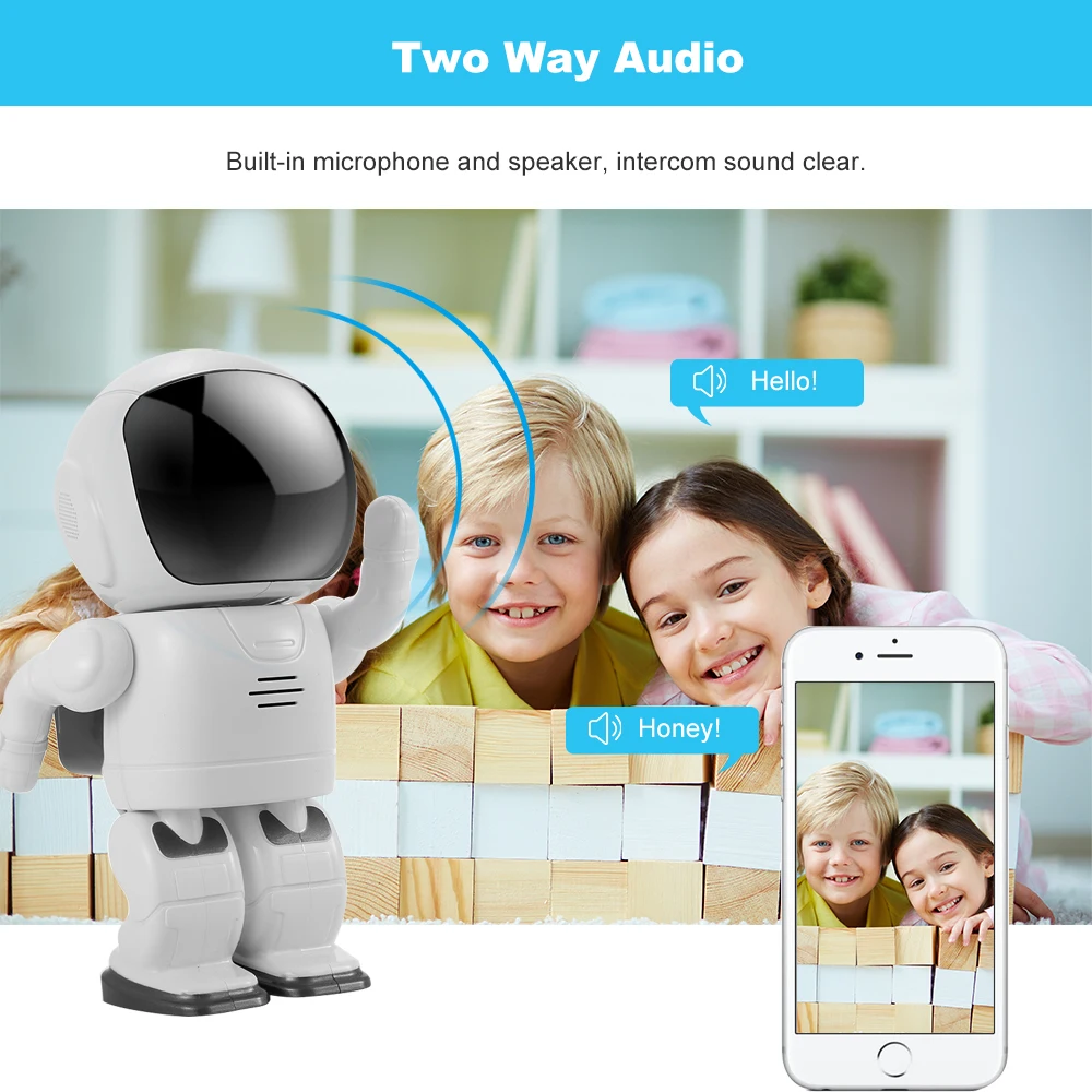 A180 960P HD WiFi IP робот-камера, умный Мониторинг безопасности P2P, ночное видение, обнаружение движения, видеокамера, управление с помощью приложения для телефона