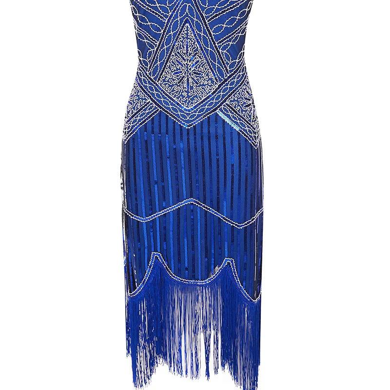 Женское вечернее платье Robe Femme S 1920 S Great Gatsby Flapper Sequin Fringe Midi платье Vestido летнее арт-деко Ретро новое платье