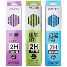 Deli 2 H карандаши для студентов, пишущие ученики, деревянные карандаши, 12 шт. карандаши, 2 H, офисные карандаши для рисования, гладкие школьные принадлежности для письма