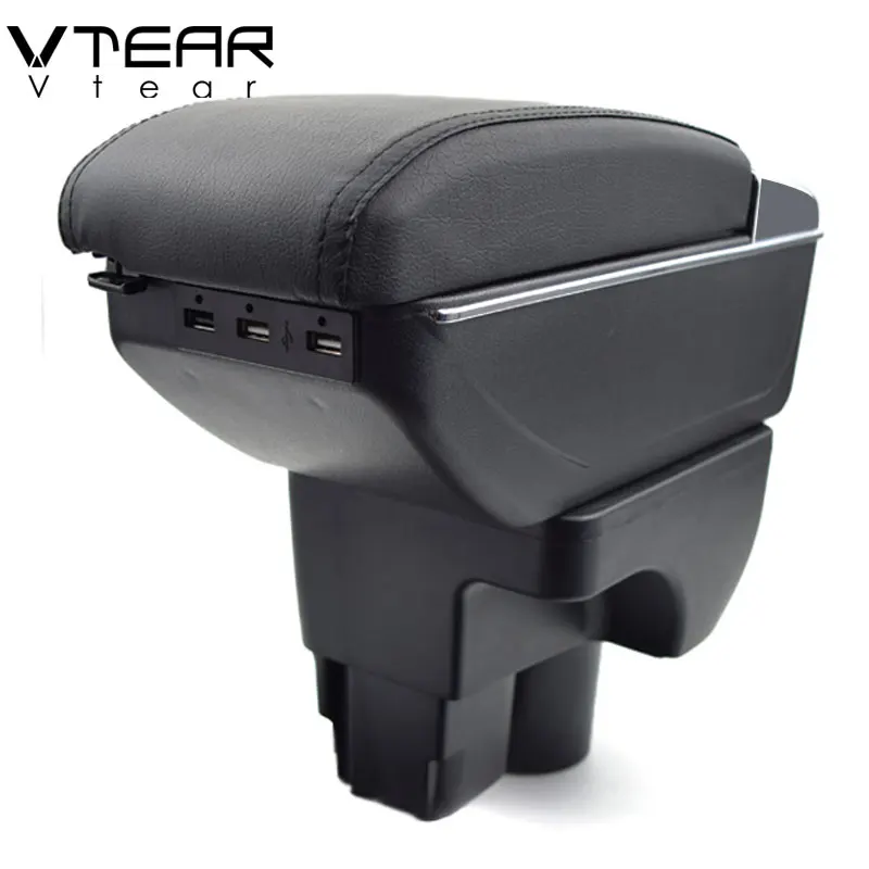 

Vtear For Chevrole Sail 3 armrest box USB Charging heighten Double layer central content cup holder ashtray accessories 15-2018
