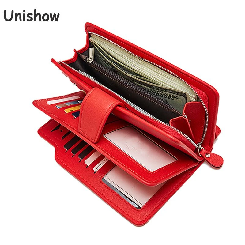 Cartera mujer Cartera de cuero PU ocio bolso rojo estilo 3 Top con pliegues calidad billeteras de mujer largo de monedas monedero tarjeta de Carteras|Carteras| - AliExpress