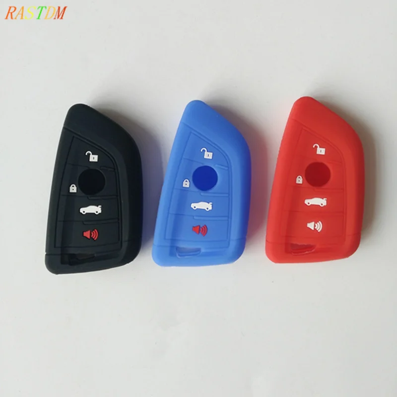 

Silicone rubber car key fob cover case wallet protect holder for BMW 2016 2017 X1 F48 X3 X4 X5 X6 Remote 4 four buttons keyless