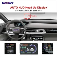 Liandlee полнофункциональный автомобильный HUD Дисплей для Audi A8 A8L S8 2011 Безопасный экран для вождения OBD проекционный Спидометр лобовое стекло