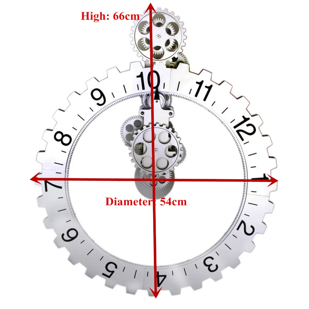 

Veaglede Retro Modern Mechanical Large Art Gear Quartz Wall Clock Antique Vintage Home Office Decor
