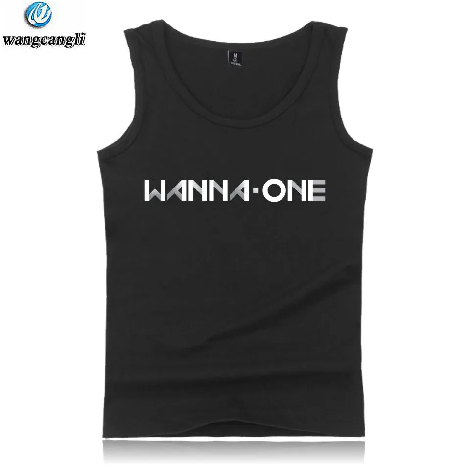 Kpop WANNA ONE топы для бодибилдинга плюс размер Летний жилет хип хоп спортивная рубашка без рукавов Повседневная Уличная мужские спортивные майки