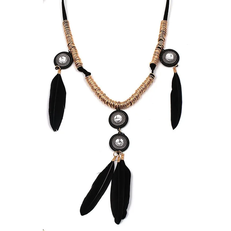 New Arrival feather pendant fashion necklace design statement tassel necklace & pendant choker collar pendantNecklace (red)NHJJ1540