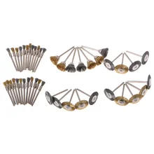 44 шт мини-проволочная кисть манжета колеса латунь стальная проволочная щетка набор для приготовления чая 1/8 дюймов(3 мм) для конических фрез для Мощность Dremel шлифовальные вращающиеся инструменты Инструменты