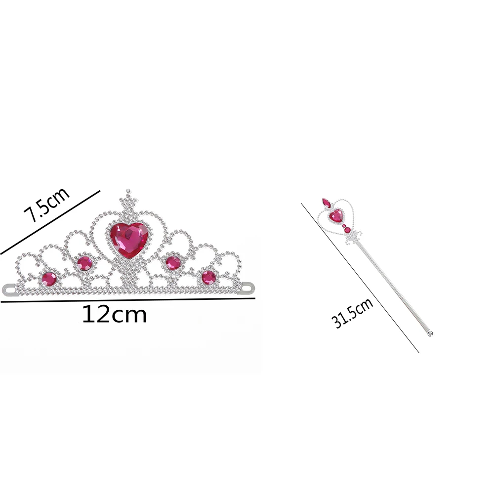 2 шт./компл. с изображением принцесс Эльзы и Косплэй аксессуары детей Алмазные коронки диадемы+ Волшебная палочка нарисованной длинноволосой девочкой, аксессуары