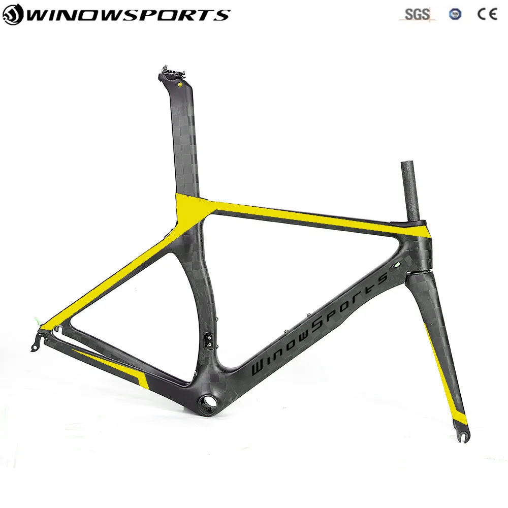 Sale 2019 New Color Aero Road Racing Bike Frameset matte/glossy Di2 / mechanical racing carbon road frame cycling bicycle frameset 4