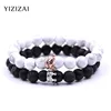 YIZIZAI Couple Bracelet Crown Bracelets For Women Charm Stone Beads Men Jewelry  Pulseira Masculina Bileklik Pulseira Feminina ► Photo 1/6