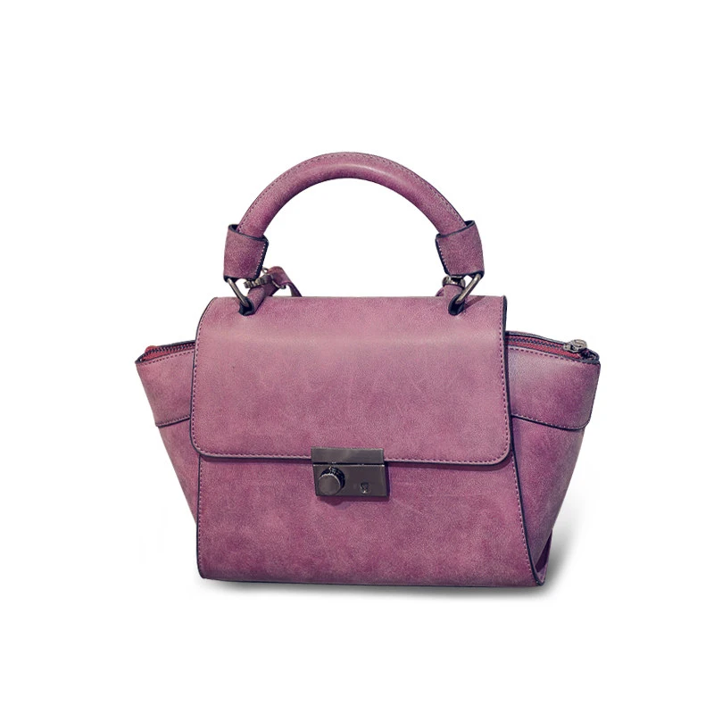Small Trapezoid Bag Succinct Nubuck Leather Retro font b Handbag b font Women Trendy Stylish Classy