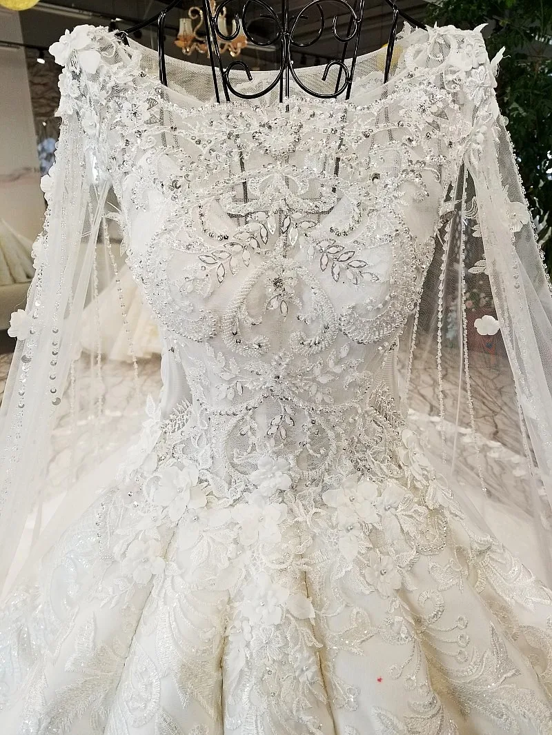 LS02174 свадебный халаткрышки рукава свадебное платье rhinestone appliques белое кружево последнее приличное платье для мантии шарика свадебное платье свадебное платье