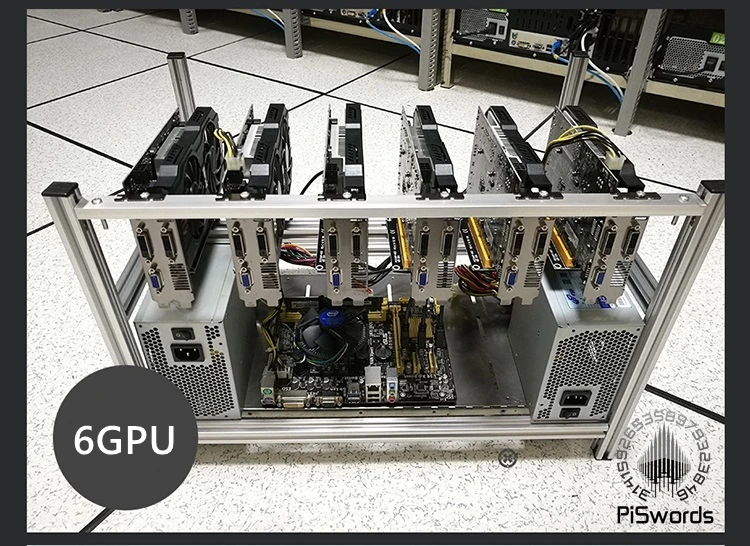 Stackable Aluminum Open Air AI Host Miner Mining Case ETH Frame Rig For 6/8/12 GPU Bitcon Bitcoin Litecoin Unassembled Ethereum