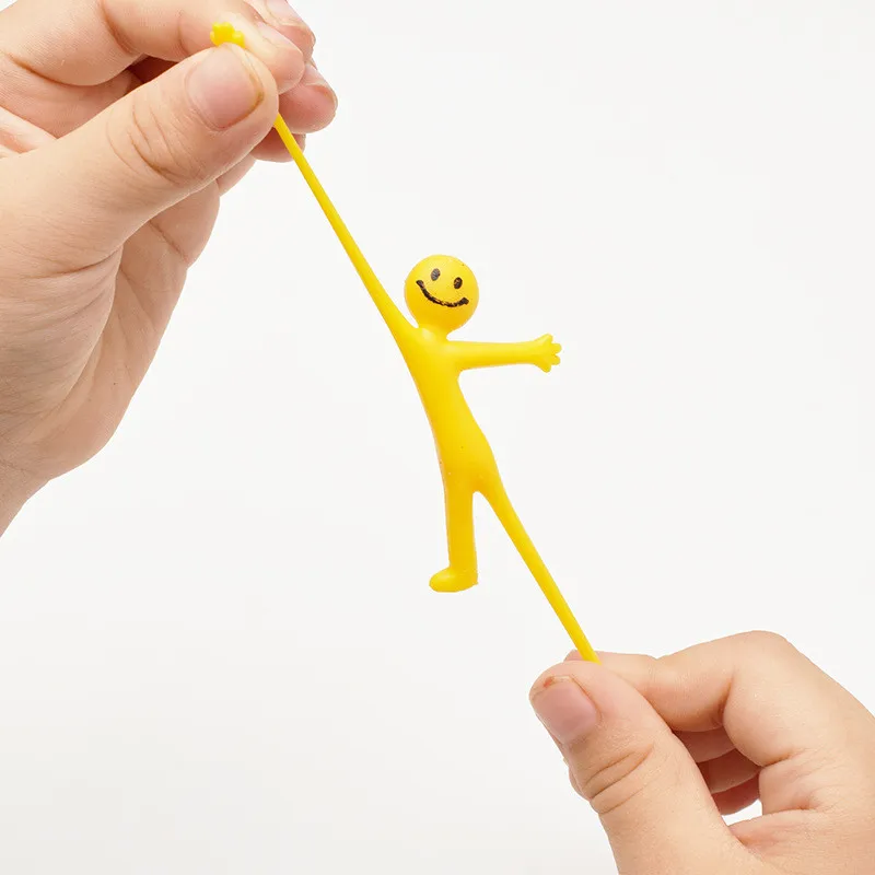 

Creative 10 Pcs/Bag Kids Party Supply Favors Yellow Man Mini Sticky Jelly Stick Slap Squishy Sticky Emoji Toy for Children