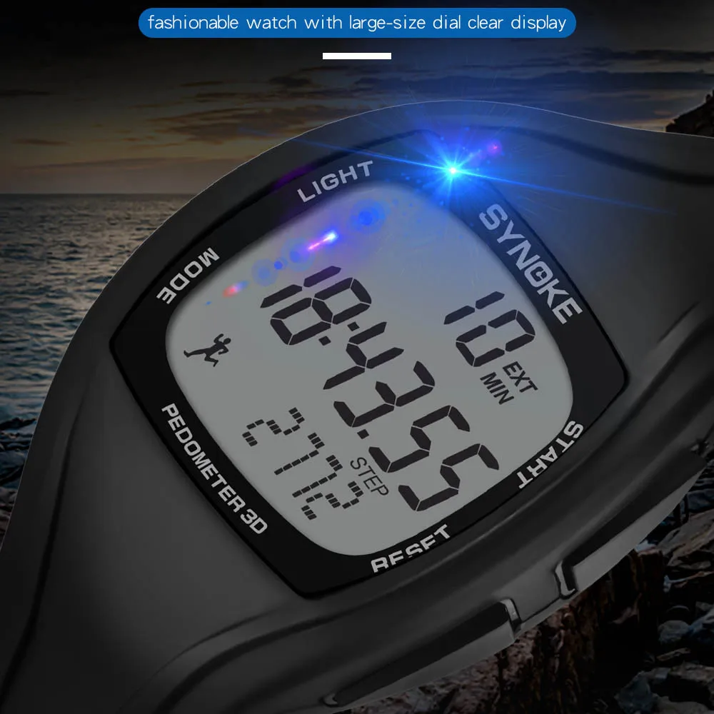 Новые спортивные часы Synoke калорий шагомер хронограф наружные часы 50 м водонепроницаемые# NE1111