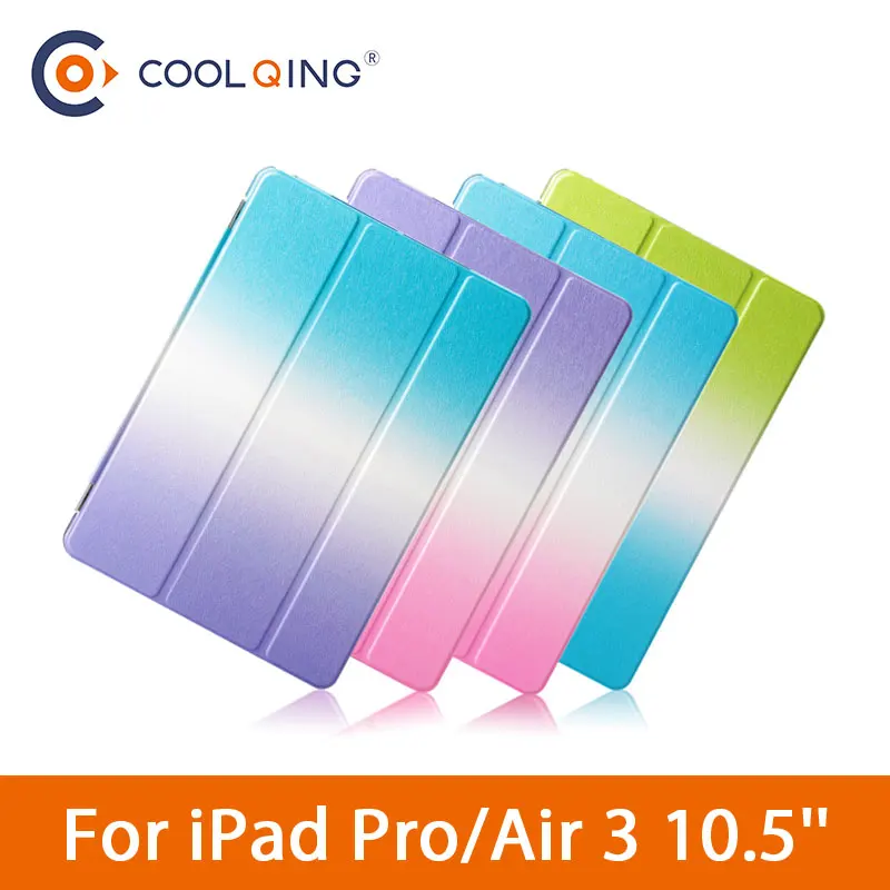 

Rainbow Tablets Case For iPad Pro 10.5 iPad Air 3 10.5 2019 Color Pattern Smart Tri-folded Tablet Cover For iPad Pro 10.5 Cases