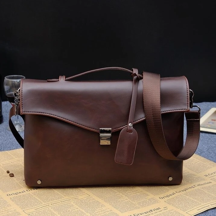 2017 Fashion Genuine Leather Men Briefcase Cowhide Men's Messenger Bags 14 Laptop Business Bag Luxury Lawyer Handbags