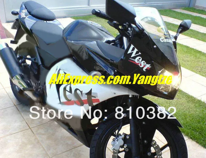 Черный, комплект белой обшивки для KAWASAKI Ninja ZX250R ZX-250R 2008 2012 ZX 250R EX250 08 09, 10, 11, 12, материалы для инжекционного литья комплект