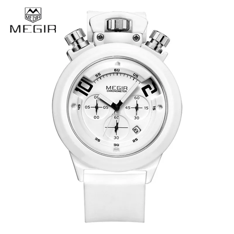 

MEGIR Quartz-watch Mens designer watches luxury watch Sport Men Function Stopwatch Clock Male Army Quartz Watch Hour Wristwatch