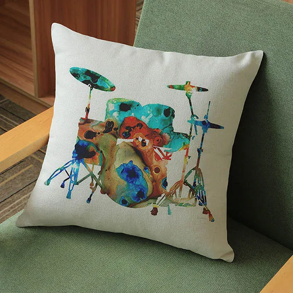 Music Instrument Cushion Cover Musical Guitar Bass Drum Saxophone