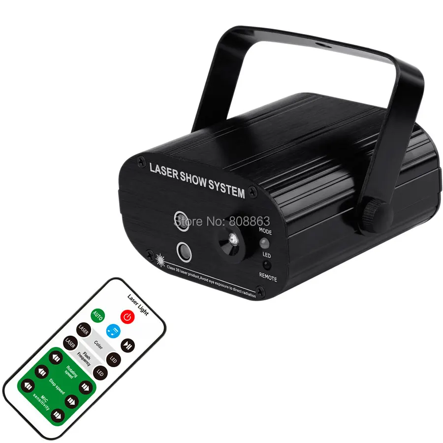 Eshini Мини R & G Лазерный 24 Хэллоуин шаблон проектор синий Led бар DJ танцевальный