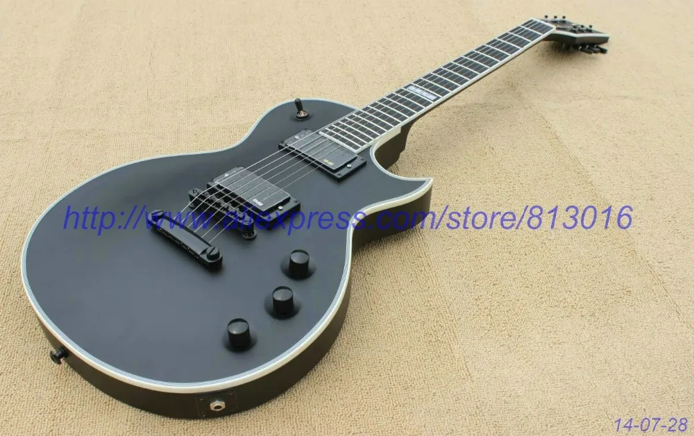 

wholesale - New Arrival custom shop black satin electric guitar white binding Ebony fingerboard free shipping!