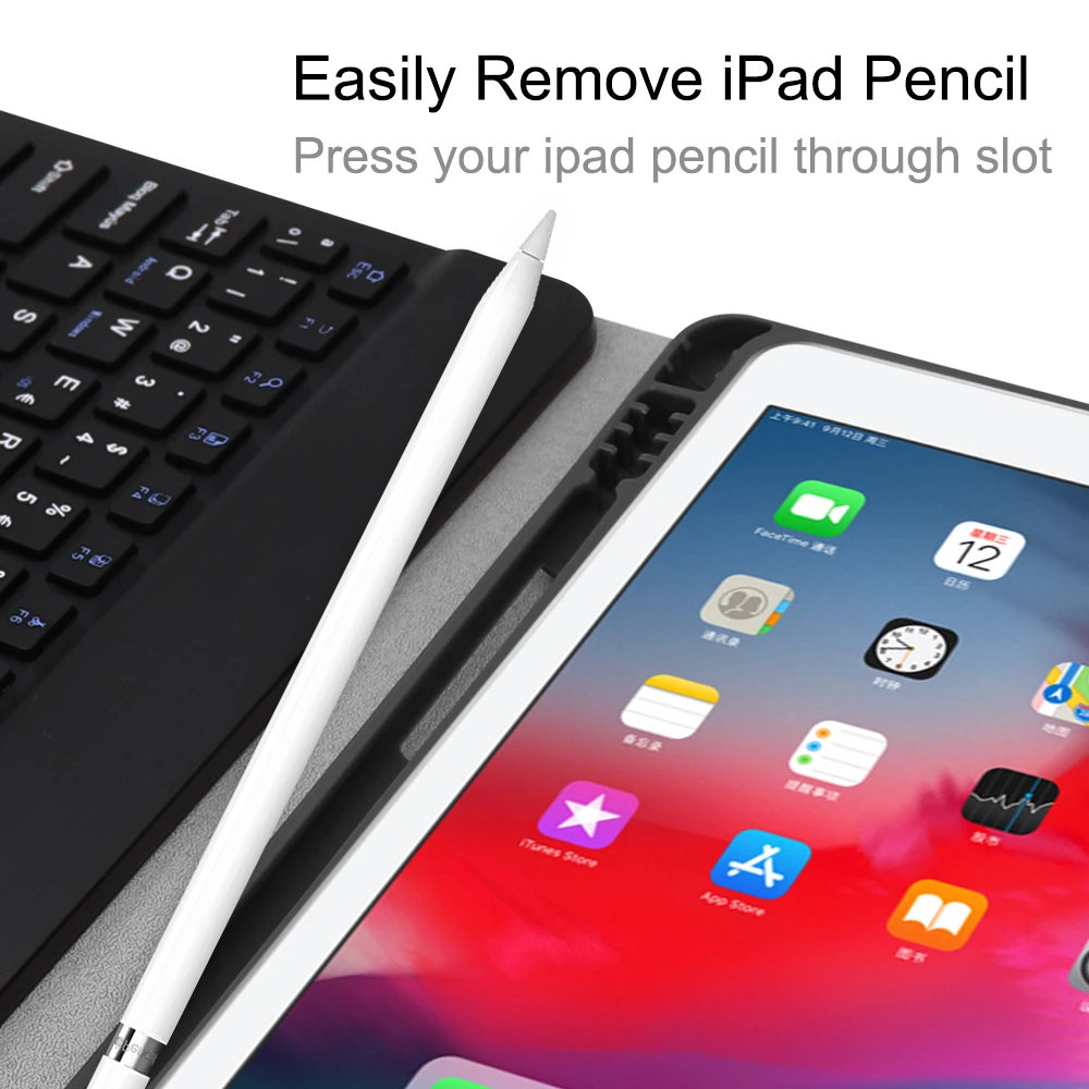 Kemile для iPad 9,7 чехол клавиатура W Карандаш Держатель смарт Защитная крышка Подставка для iPad 9,7 Air 2 teclado español