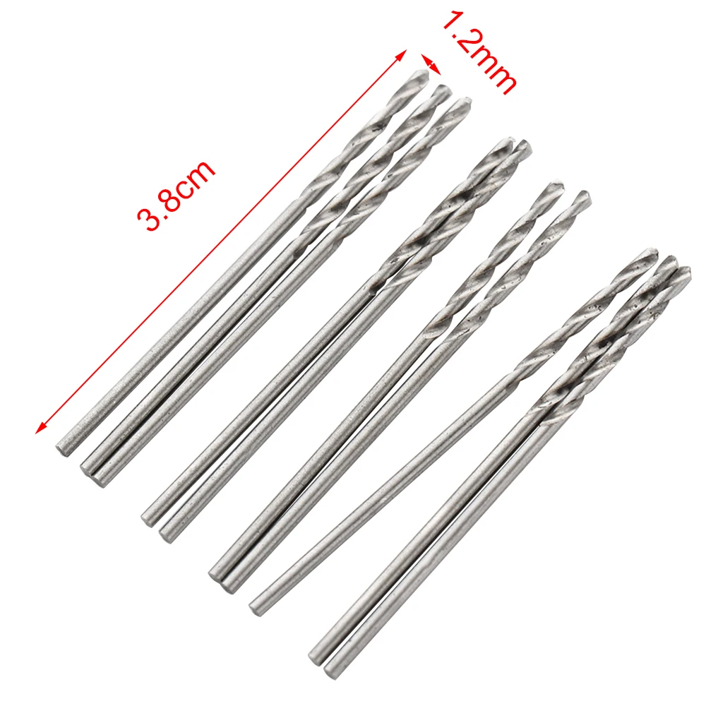 1.2mm 10pcs Micro Hss Twist Drilling Bits Straight Shank Tool For Electric Drill High Speed Steel Small Bit Bead Bits