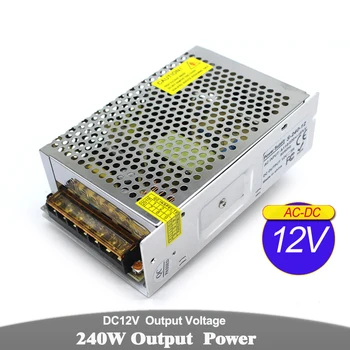 

Regulated 12V 20A 240W Power Supply Driver Light Transformers 220V 110V AC DC12V Power Source for CCTV Camera LED Lamp Monitor