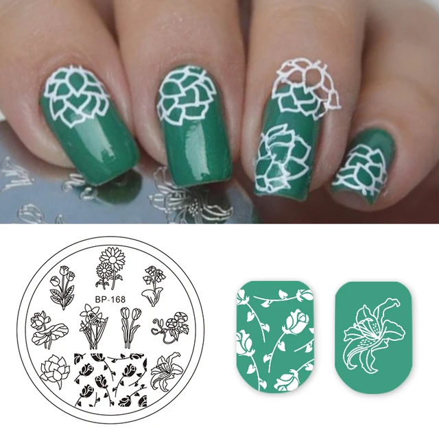 BORN PRETTY Rose Flower Design Nail Print Stamp Plates Sunflower BORN PRETTY Rose Flower Design Nail Print Stamp Plates Sunflower Nail Art Template Beauty Manicure Stencil - BORN PRETTY Rose Flower Design Nail Print Stamp Plates Sunflower
