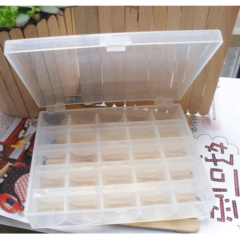 

25 Compartment Storage Box Practical Adjustable Plastic Case for Bead Rings Jewelry Display Organizer