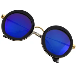 Luxury Women's Vintage Round Sunglasses - Retro Fashion UV Protection (Blue Lens)
