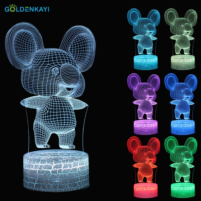 

3D Koala LED Night Lights Atmosphere Table Lamp Touch Switch Seven Colors For Children Bedroom Parlour Decorative Lamp