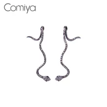Бренд Comiya, серьги для женщин, стимпанк, модные, Змеиный узор, готические, персональные, серьги-гвоздики, цинковый сплав, стразы, ювелирное изделие