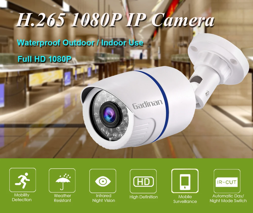 outdoor use surveillance cameras GADINAN H.265 3.0P 1080P 25FPS Bullet IP Camera Outdoor Security DC 12V or 48V PoE Optional P2P Motion Detection Alert wireless security cameras