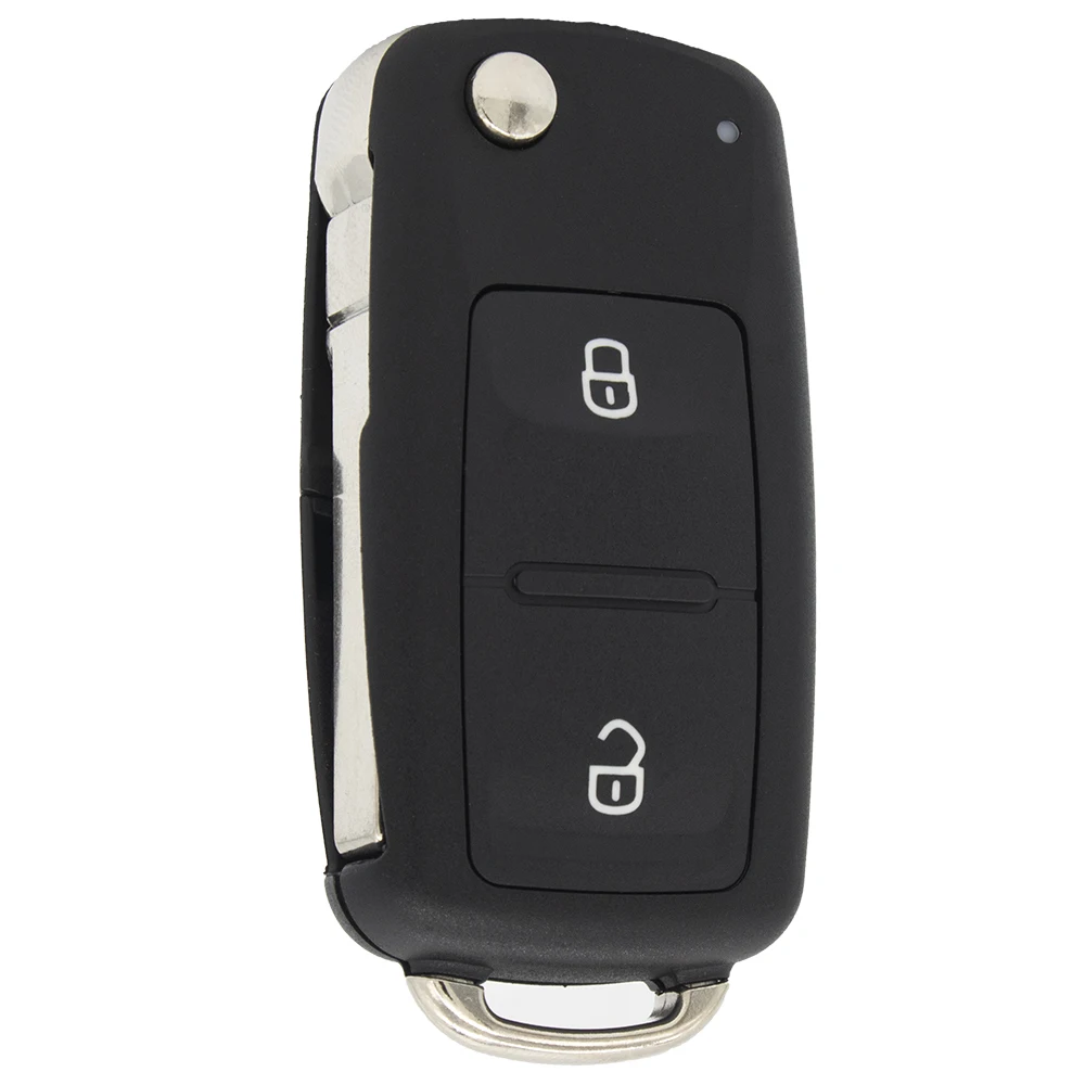 

WhatsKey Replacement 2 Button Folding Uncut Blade Key Fob Case For Volkswagen Switchblade Remote Key Shell