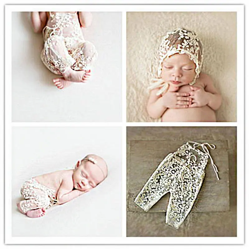 

Baby Girl Lace Floral Romper Jumpsuit Hat Photo Prop Photography Costume