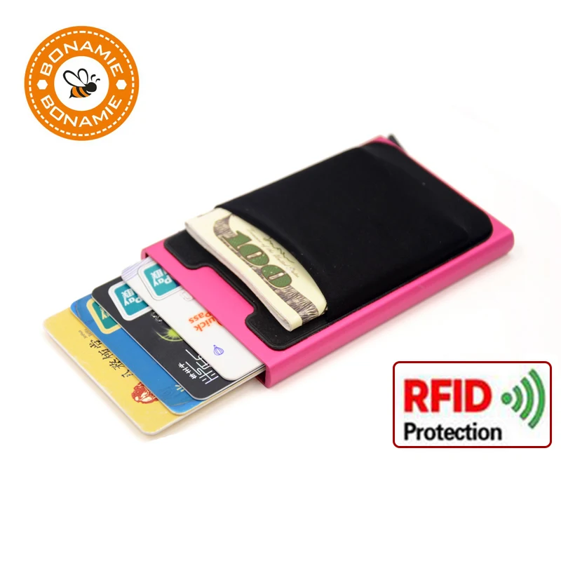 Алюминиевый бумажник с RFID защитой и задним карманом|Держатели для карт