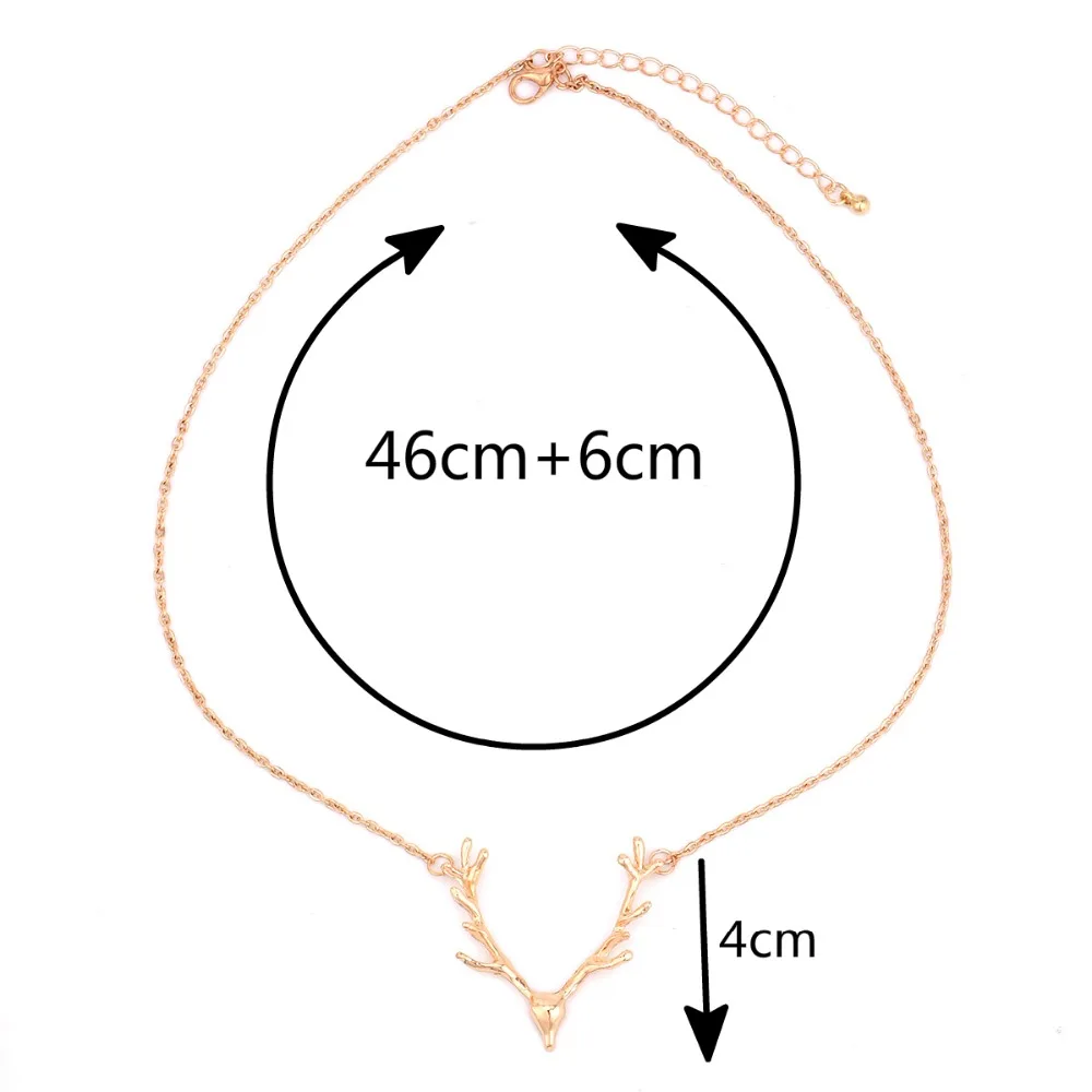 ALYXUY, модное ювелирное изделие, кулон в виде оленьих рогов, ожерелье, подарок для женщин и девочек, золотое, серебряное ожерелье N1935
