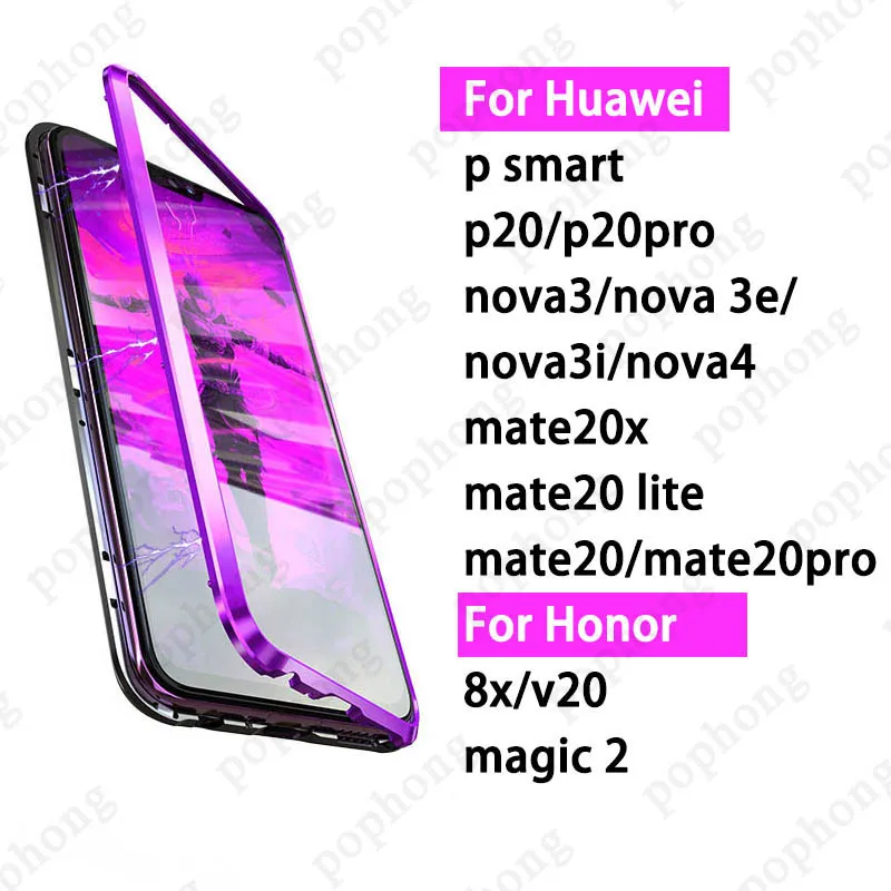 Закаленный стеклянный чехол для телефона металлический бампер для huawei mate 20 PRO mate 20 x P20 PRO P20 lite NOVA 4 3 3I 3E V20 Magic 2 honor 8x чехол