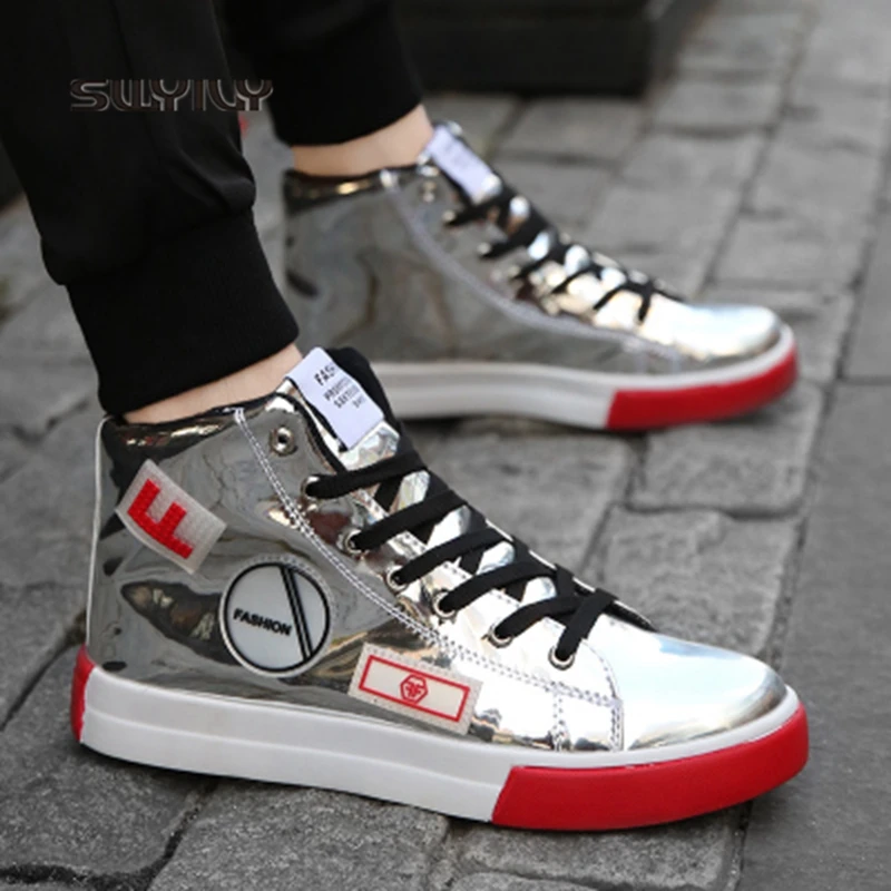 SWYIVY Men Sneakers Mirror Large Size46 2018 New Spring And Autumn Lace-up Skateboarding Shoes For Males Light Weight Sport Shoe