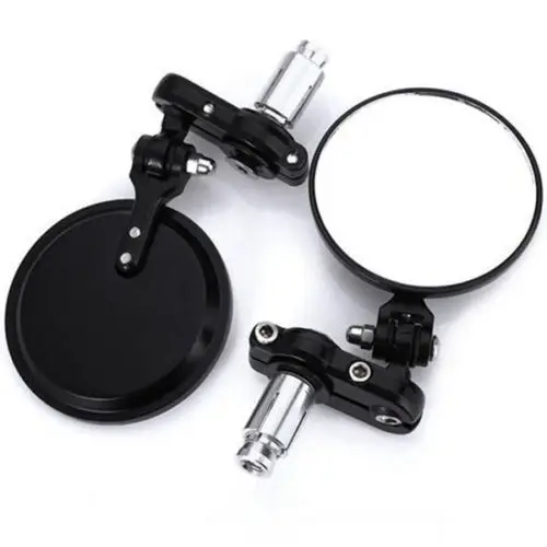 2PCS Dossy Motorcycle Rotate Aluminum 7/8" Handle Bar End Side Rearview Mirror