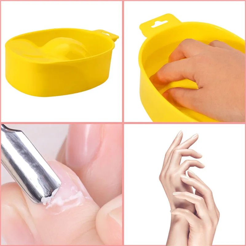 Портативная пластиковая миска для снятия лака для маникюра, Новое поступление, миска для замачивания ногтей, удаляющая руки, для спа-ванны, средство для очистки ногтей