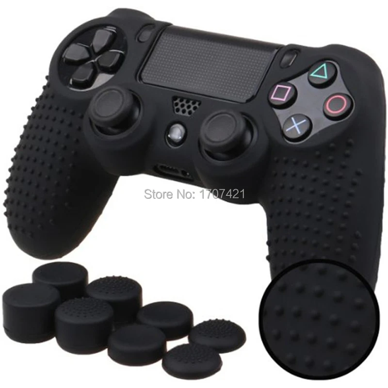 

7 in 1 Anti-slip Studded Skin Cover Case for PS4 Slim Pro Controller Dualshock 4 Joystick