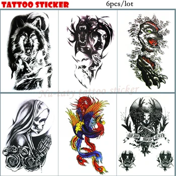 

Nu-TATY Wolf king deer Temporary Tattoo Body Art Flash Tattoo Stickers 21*15cm Waterproof Tatoo Home Decor