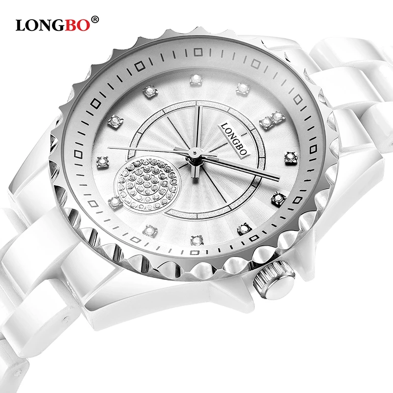 

Fashion Longbo Top Brnad Women Watch Luxury Casual Quartz Hight Ceramic Lady Relojes Mujer Wristwatch Girl Dress Female Stone
